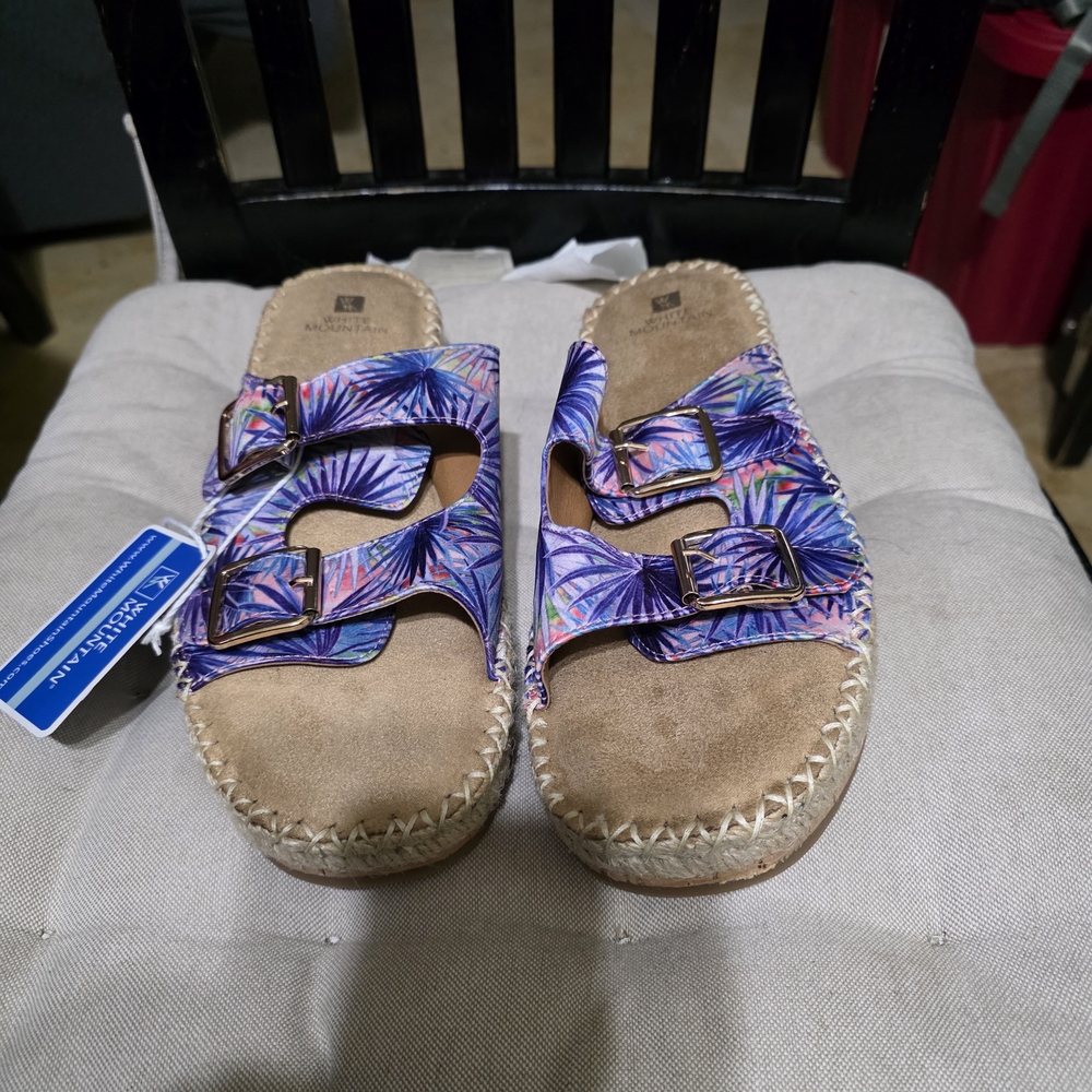 White Mountain Vibrant Multicolor Sandals New Size 9.5 - Picture 1 of 8